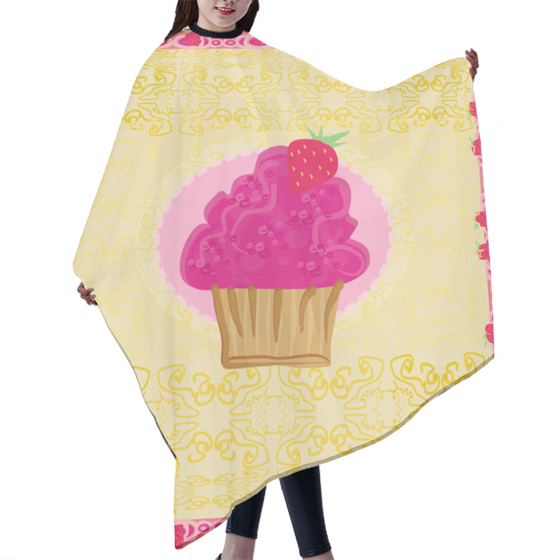 Personality  Lovely Cupcake Design Hair Cutting Cape