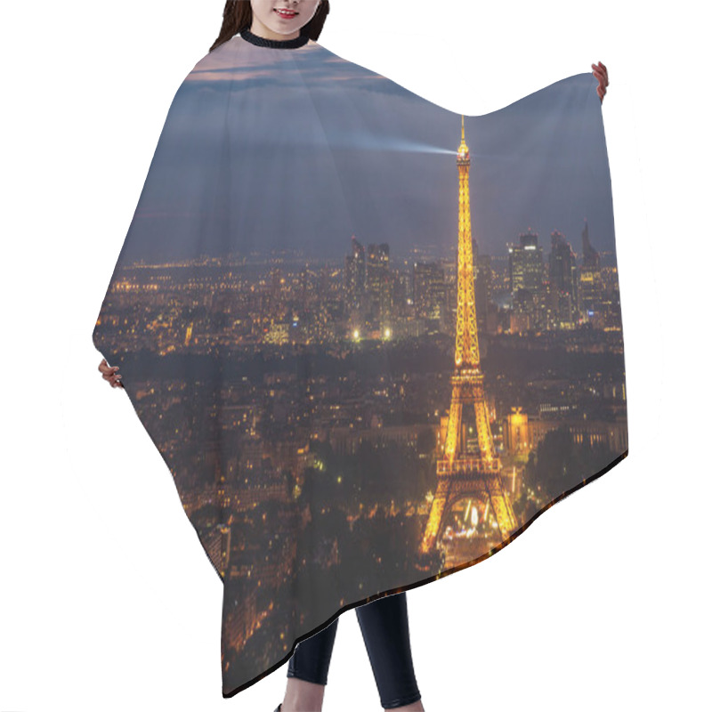 Personality  Evening View On Paris And The Eiffel Tower In France. Hair Cutting Cape