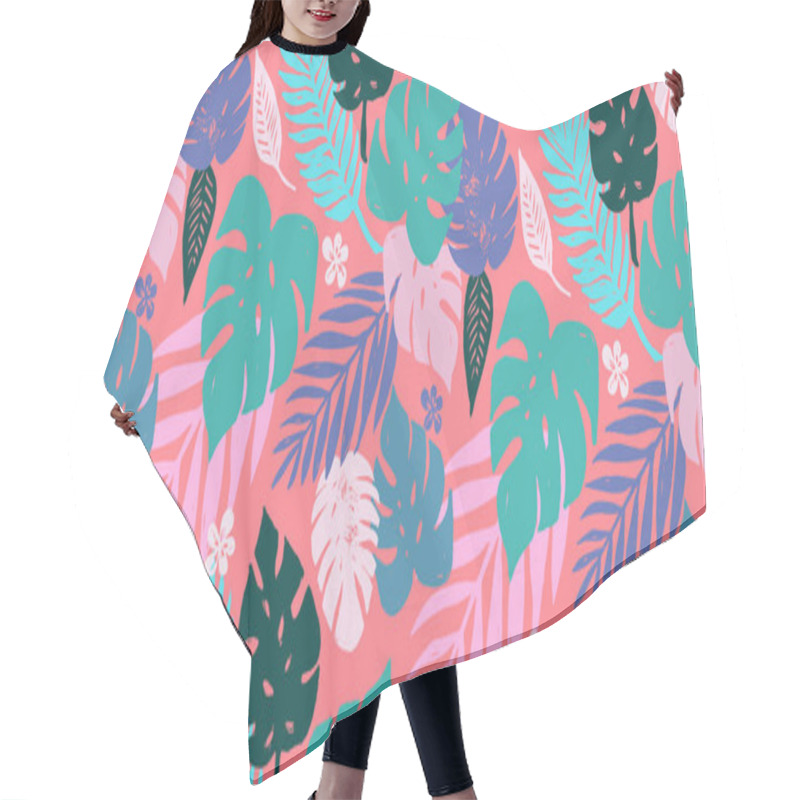 Personality  Background With Palm Leaves Hair Cutting Cape