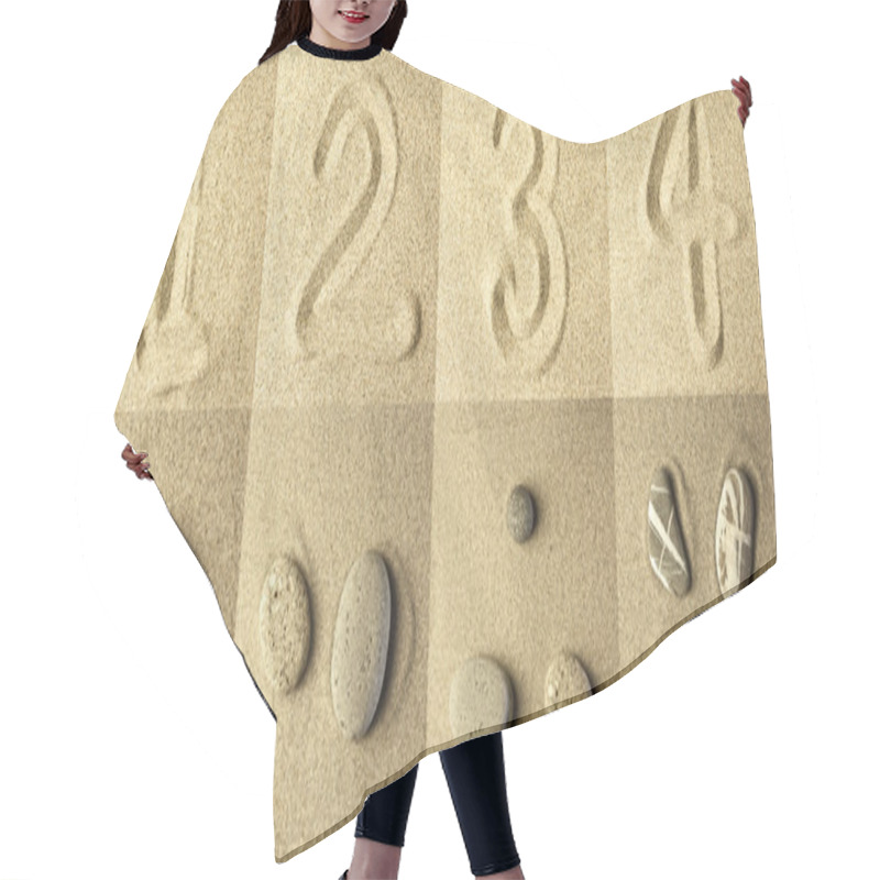 Personality  Numbers Written In The Sand Hair Cutting Cape