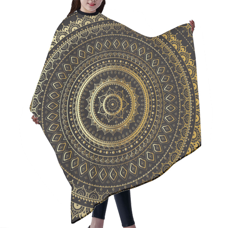 Personality  Gold Mandala. Indian Decorative Pattern. Hair Cutting Cape