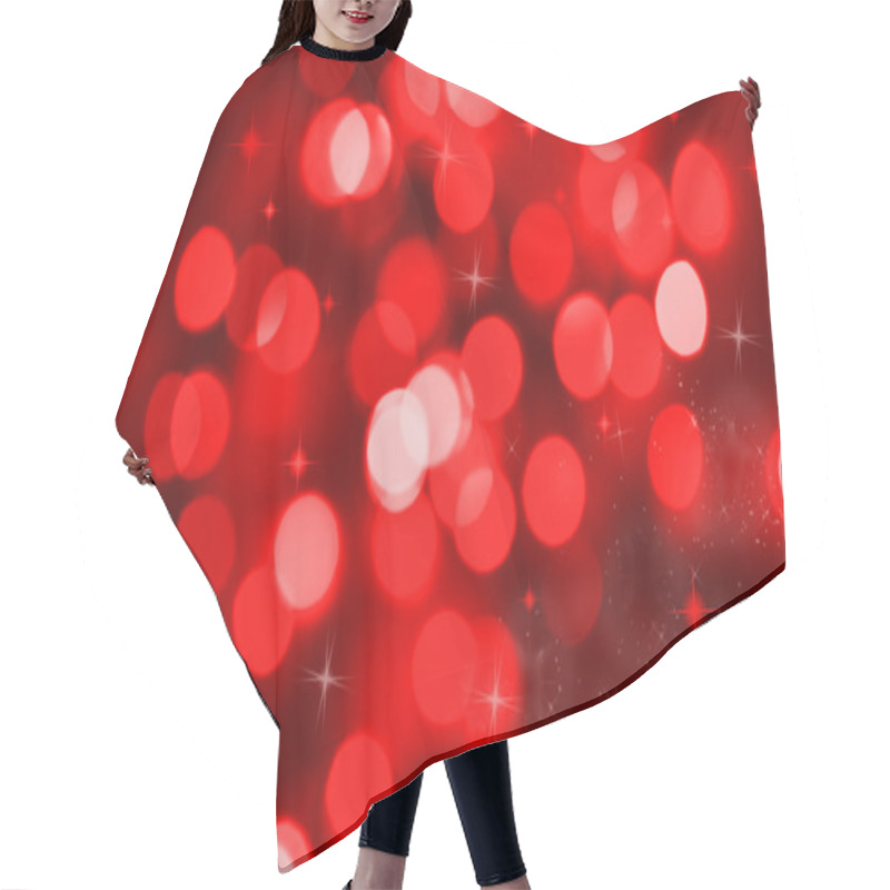 Personality  Abstract Background Of Red Holiday Lights Hair Cutting Cape