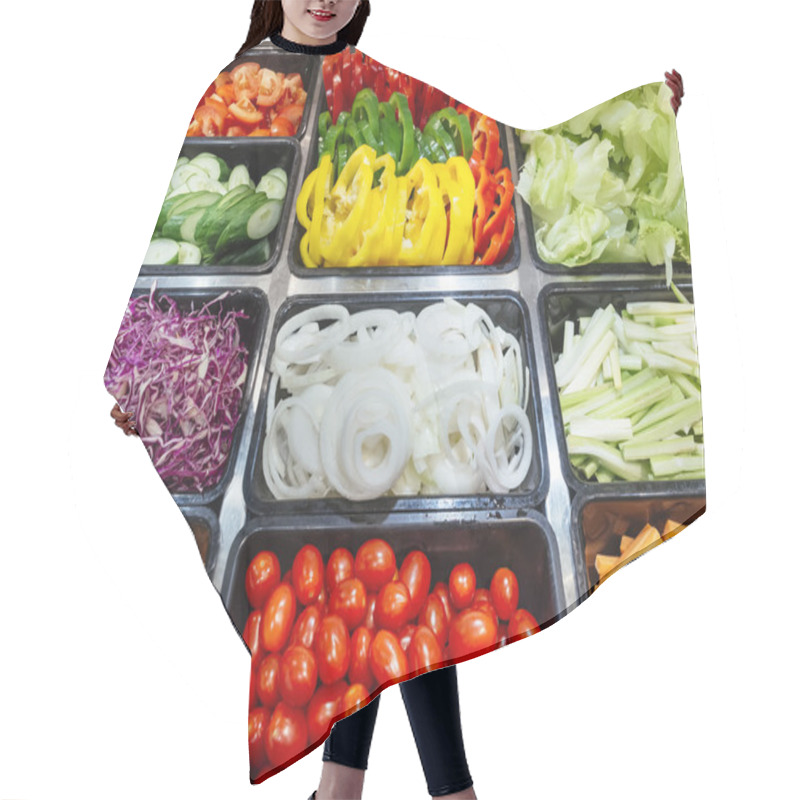 Personality  Salad Bar Healthy Food Fresh Vegetables Hair Cutting Cape