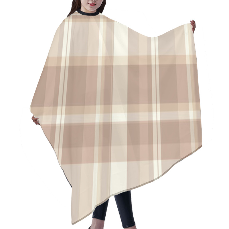 Personality  Elegant Neutral Plaid Pattern. Subtle Beige And Brown Tones Create A Versatile Background Ideal For Website Design, Textiles, Packaging, Or Stationery. Hair Cutting Cape