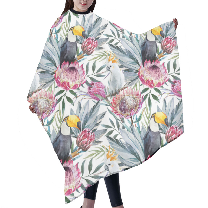 Personality  Vector Tropical Protea Pattern Hair Cutting Cape