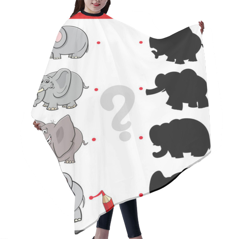 Personality  Shadow Game With Funny Elephant Characters Hair Cutting Cape