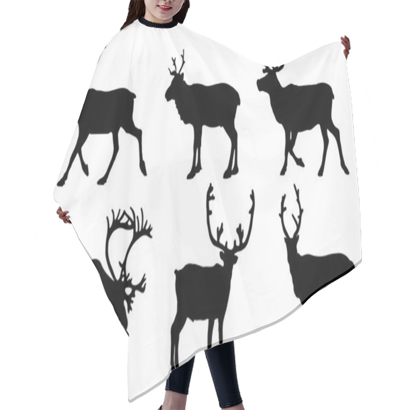 Personality  Reindeer Silhouettes Hair Cutting Cape