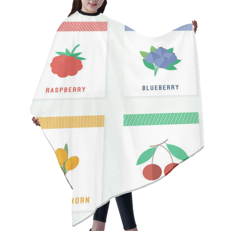 Personality  Cards With Fresh Berries Hair Cutting Cape