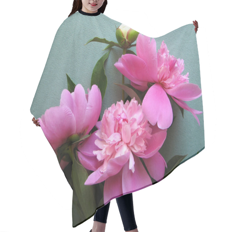 Personality  Pink Peony Blooming Hair Cutting Cape