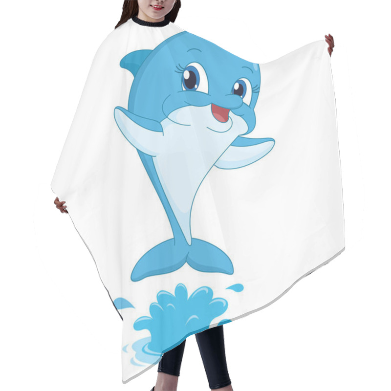 Personality  Vector Illustration Of A Dolphin Hair Cutting Cape