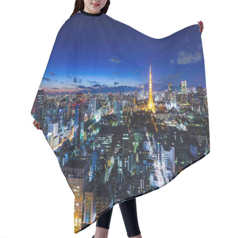 Personality  Tokyo Skyline At Night Hair Cutting Cape