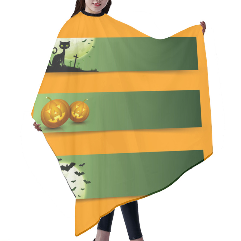 Personality  Creepy Halloween Banners Hair Cutting Cape