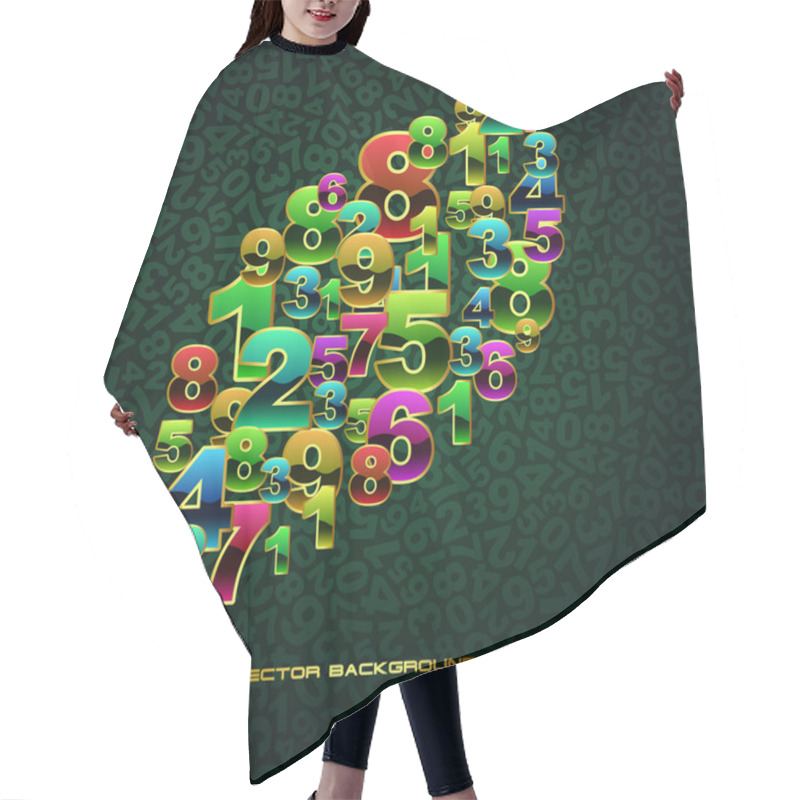 Personality  Abstract Background With Numbers Signs. Hair Cutting Cape