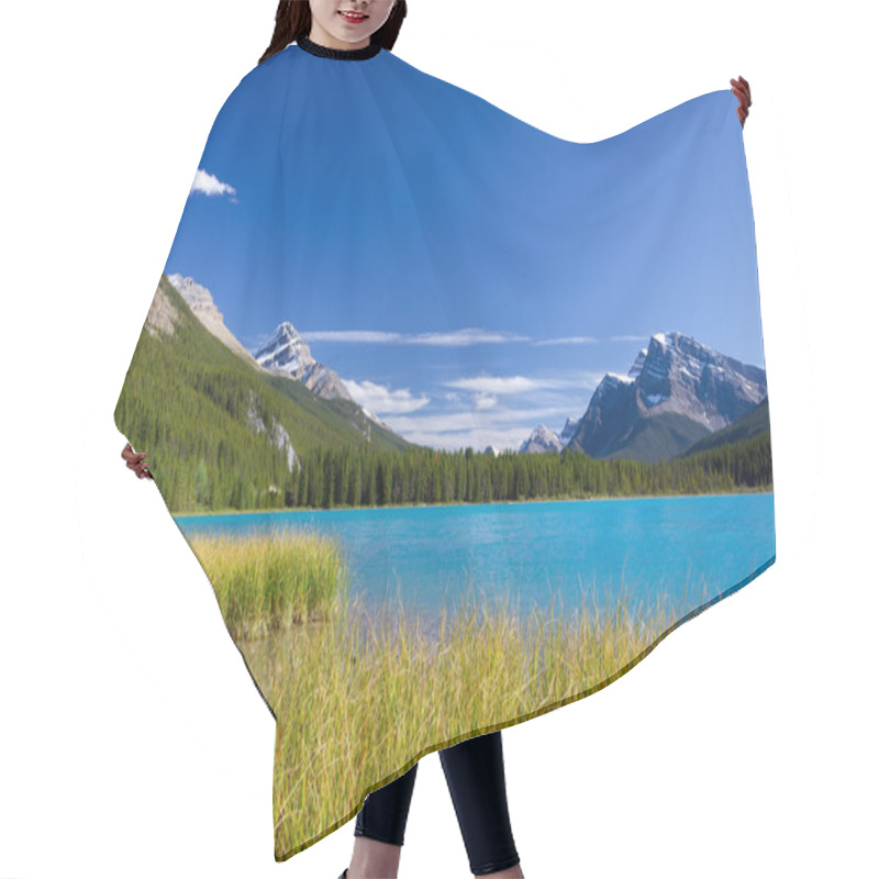 Personality  Lake With Turquoise Blue Water, Rocky Mountains And Clear Sky Hair Cutting Cape