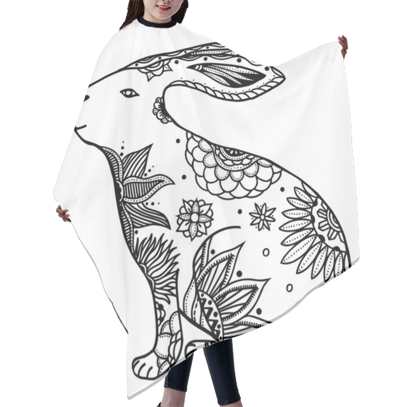 Personality  Doodle Rabbit Illustration Hair Cutting Cape