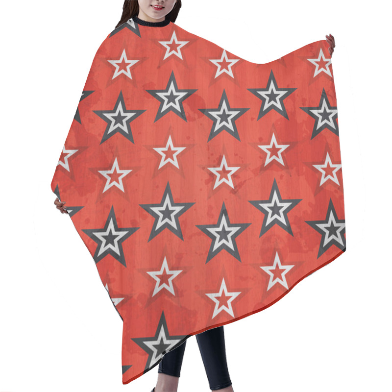 Personality  Revolution Stars Seamless Pattern With Grunge Effect Hair Cutting Cape