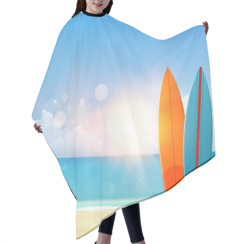 Personality  Sandy Beach With Surf Boards Hair Cutting Cape