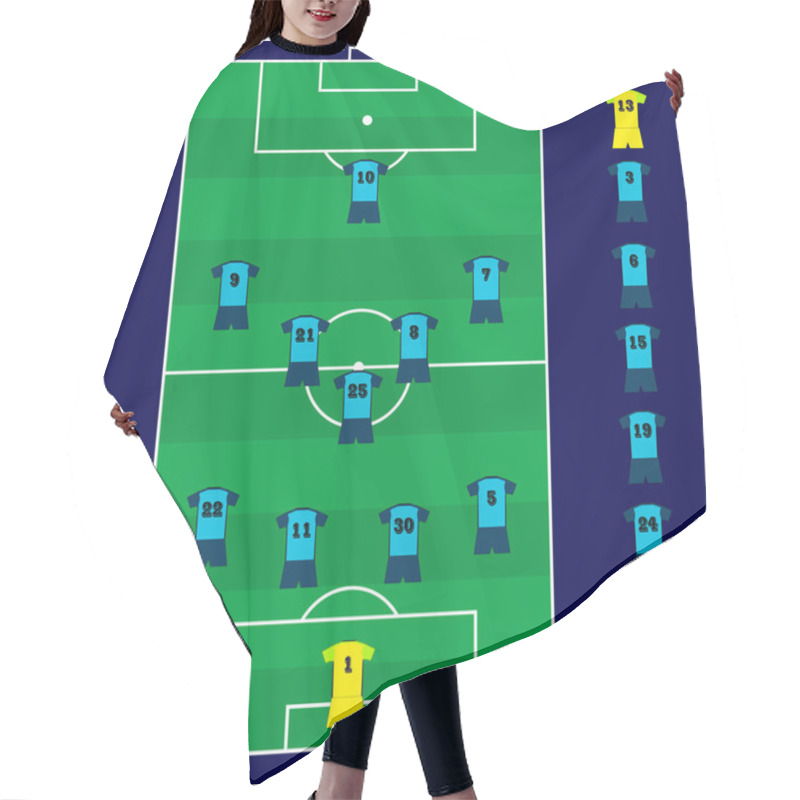 Personality  Football Tactic. T-shirt. Hair Cutting Cape