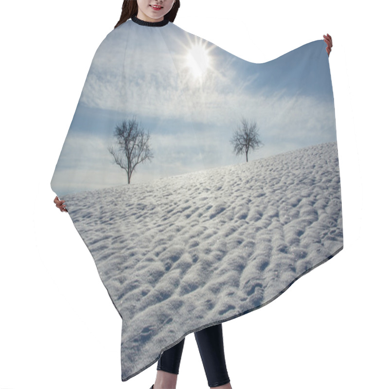 Personality  Two Lonely Trees In Winter Hair Cutting Cape