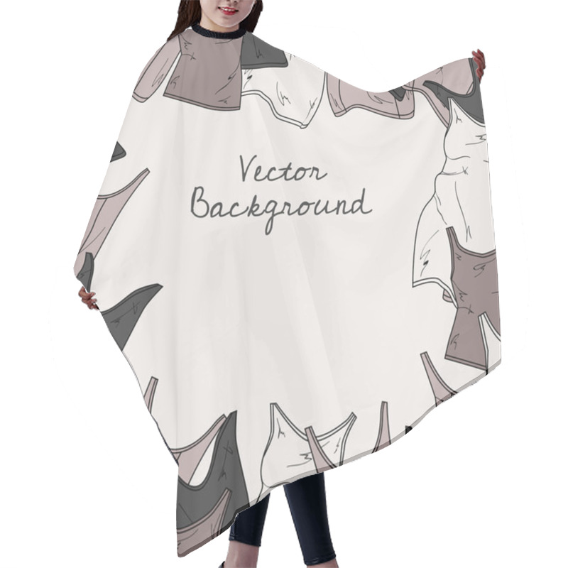 Personality  Background With Different T-shirts. Hair Cutting Cape