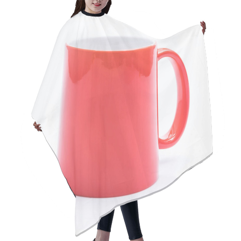 Personality  Red Cup On White Hair Cutting Cape