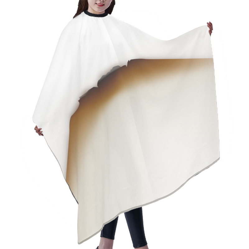 Personality  Vector Burned Paper Edges On White Background Hair Cutting Cape