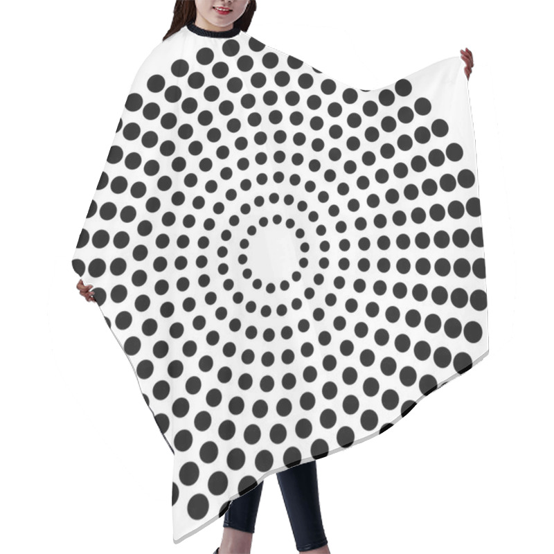 Personality  Dotted Circular Element.  Hair Cutting Cape