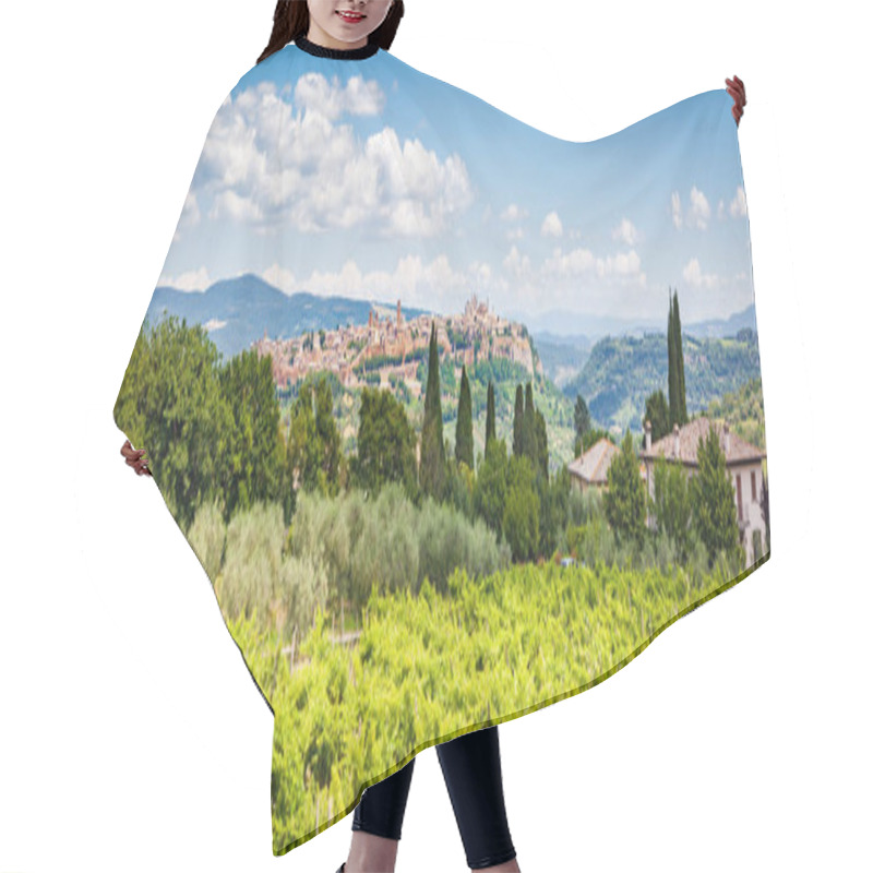 Personality  Tuscan Countryside With The Old Town Of Orvieto, Umbria, Italy Hair Cutting Cape