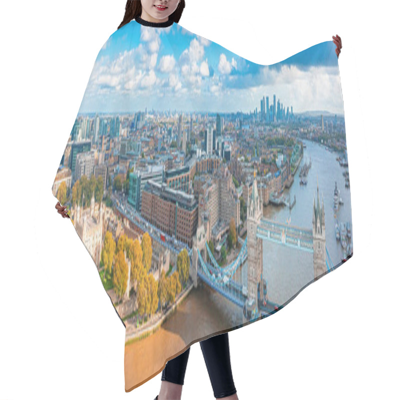 Personality  Aerial Panoramic Cityscape View Of The London Tower Bridge Hair Cutting Cape