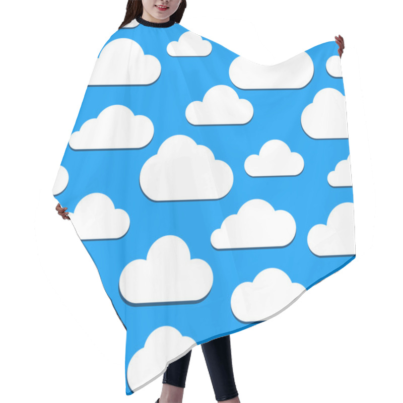 Personality  Seamless Clouds Background Hair Cutting Cape