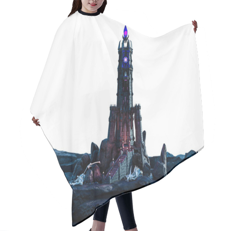 Personality  Fantasy Magic Dark Evil Tower, 3D Illustration, 3D Rendering Hair Cutting Cape