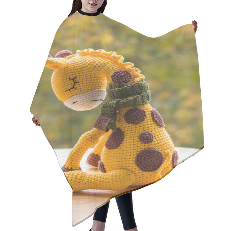 Personality  Giraffe Amigurumi, Handmade Crochet Toy Hair Cutting Cape