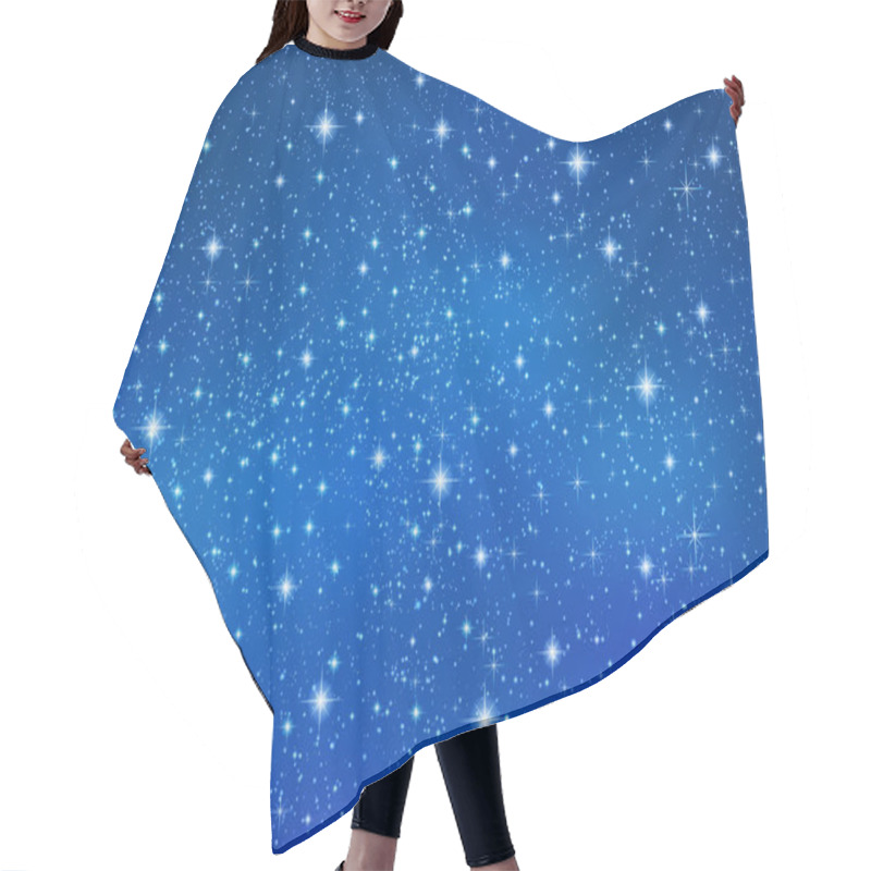 Personality  Abstract Blue Background With Sparkling Twinkling Stars. Cosmic Shiny Galaxy (atmosphere). Holiday Blank Backdrop Texture For Christmas (Xmas), Happy New Year , Glow Milky Way Elements (fantasy Sky) Hair Cutting Cape