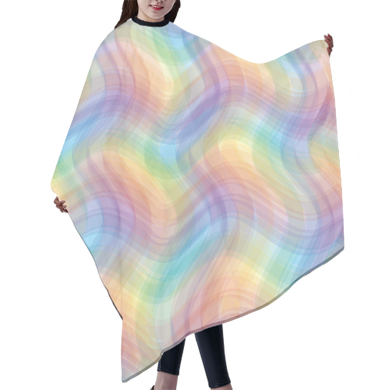 Personality  Seamless Rainbow Grunge Lines Geometric Pattern For Web Design Hair Cutting Cape