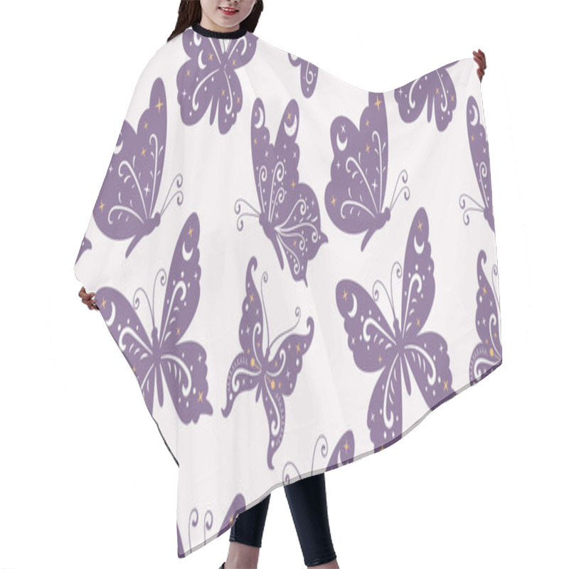 Personality  Beautiful Butterfly Garden Seamless Pattern Hair Cutting Cape