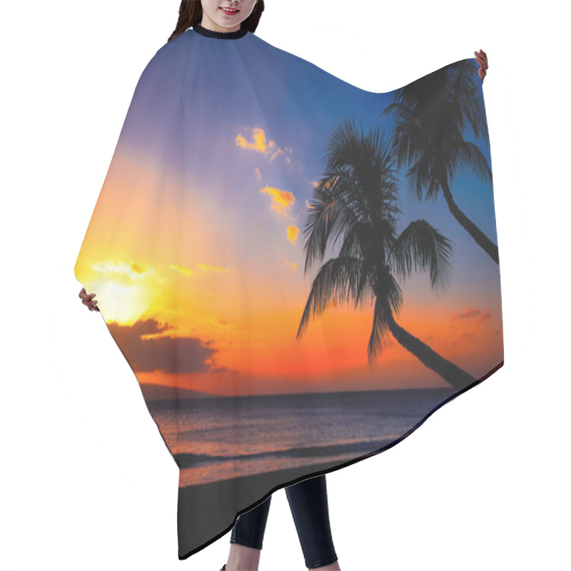 Personality  Hawaiian Sunset With Ocean Hair Cutting Cape