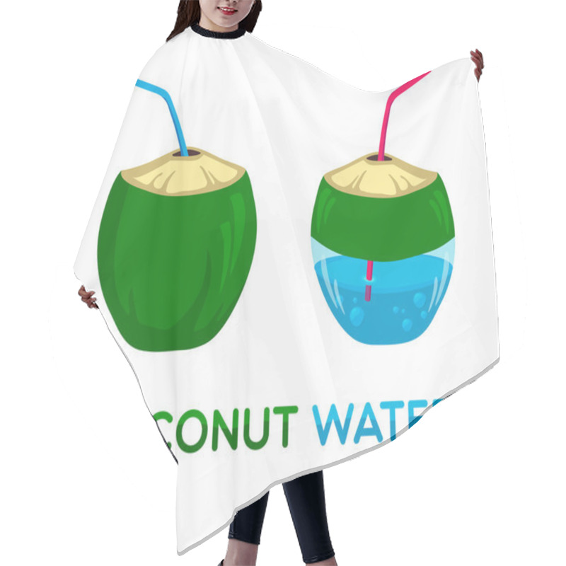 Personality  Vector Logo For Coconut Water Hair Cutting Cape