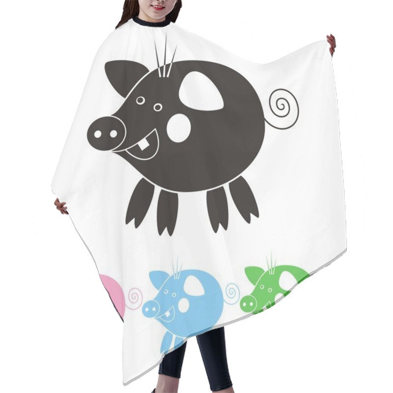 Personality  Black Pig Hair Cutting Cape