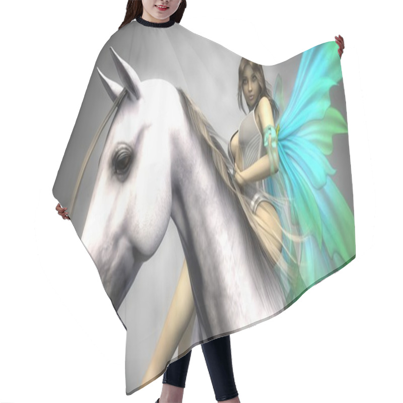 Personality  Young Fairy Sitting On Horse Hair Cutting Cape