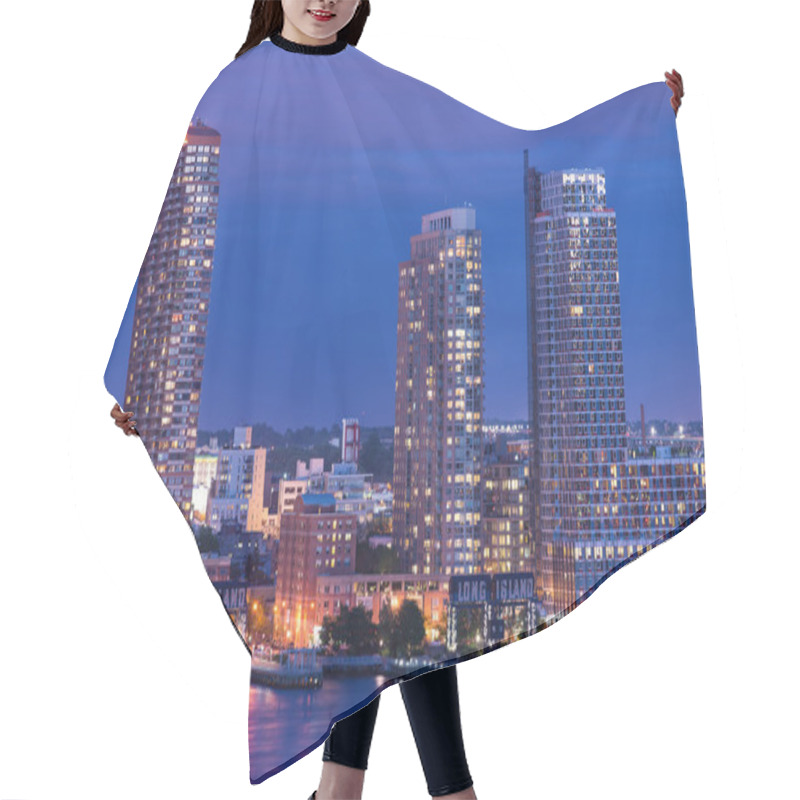 Personality  Long Island Skyline At Night In New York Hair Cutting Cape