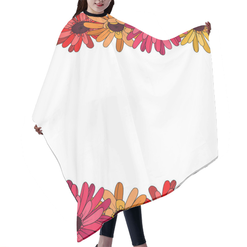 Personality  Vector Gerbera Floral Botanical Flower. Black And White Engraved Hair Cutting Cape