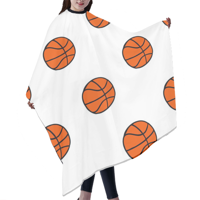 Personality  Basketball Seamless Doodle Pattern Hair Cutting Cape