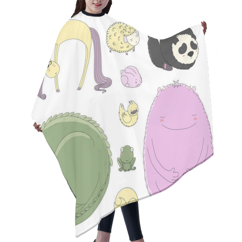 Personality  Sleeping Animals Set Hair Cutting Cape