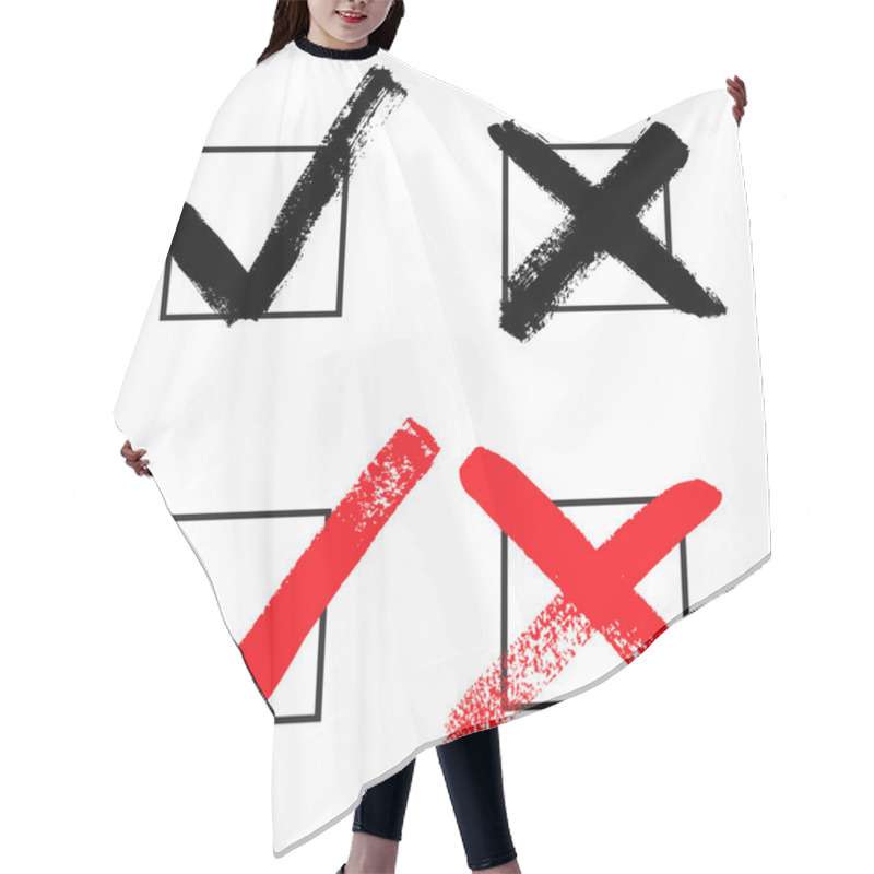 Personality  Vector Check Marks Hair Cutting Cape