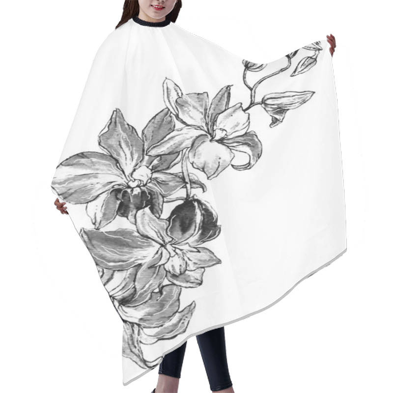 Personality  Decorative Orchid Flowers Hair Cutting Cape