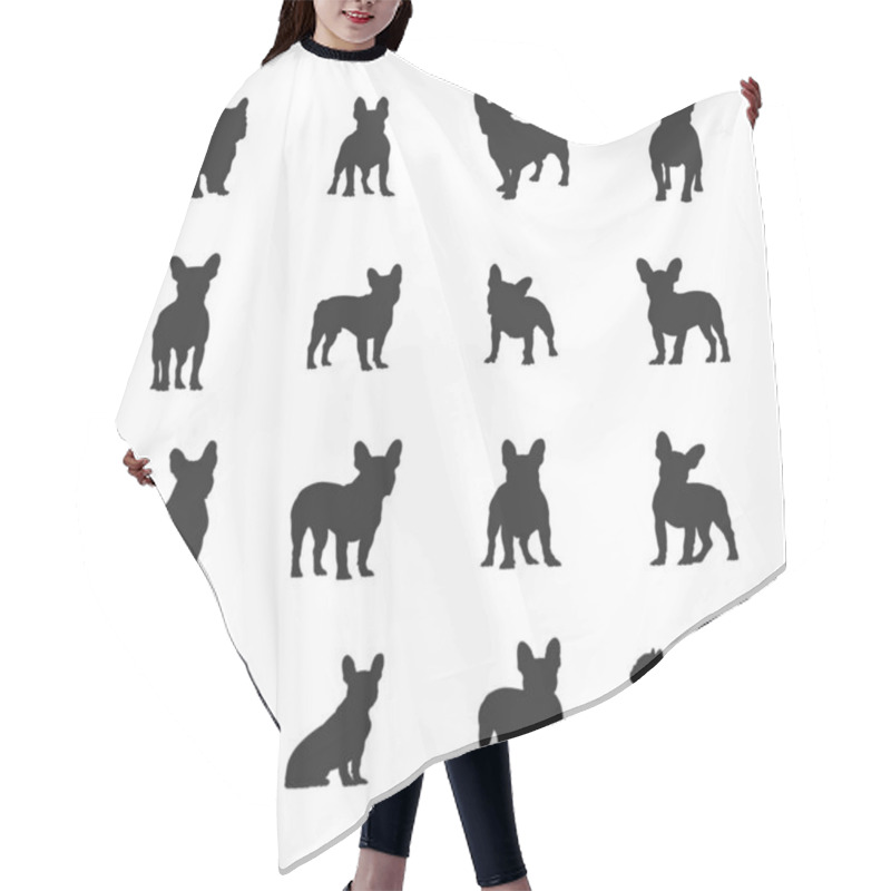 Personality  French Bulldog Silhouettes, French Bulldog Vector. Hair Cutting Cape