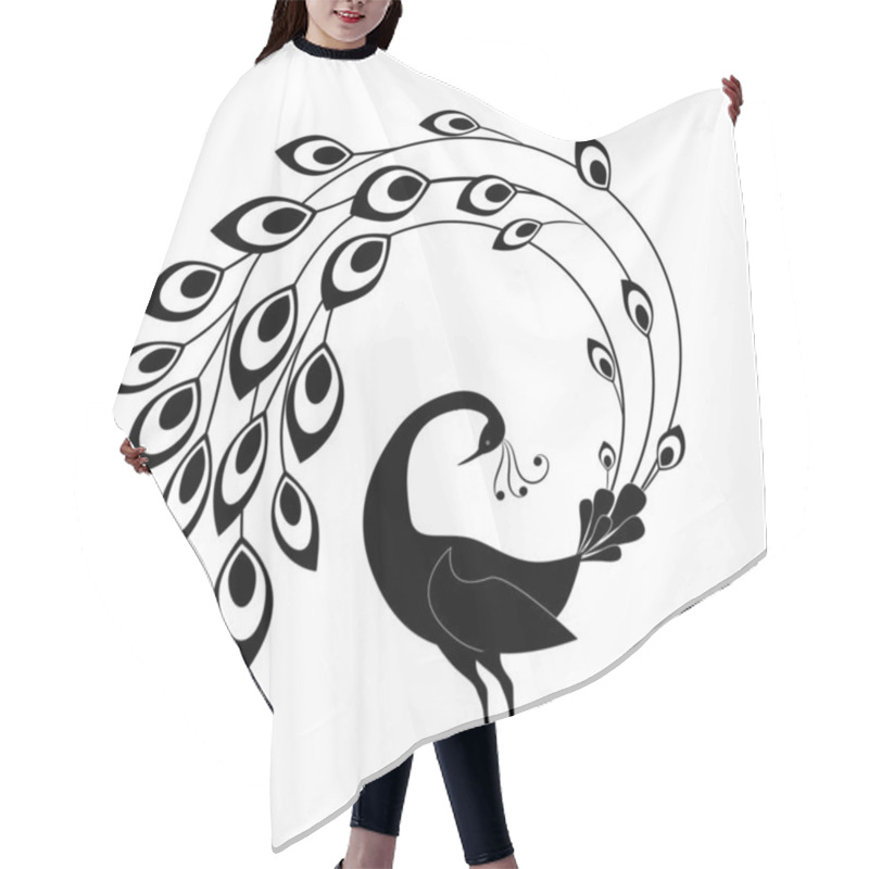 Personality  Bird Abstract And Religion Peacock Logo Design Vector Hair Cutting Cape