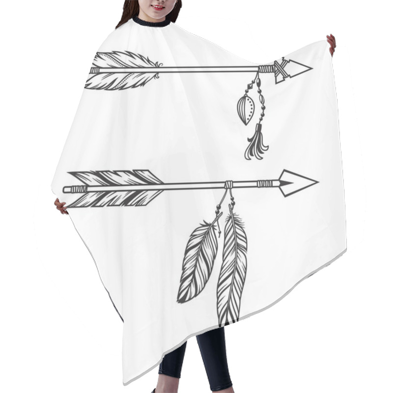 Personality  Tribal Arrows With Pendants Hair Cutting Cape