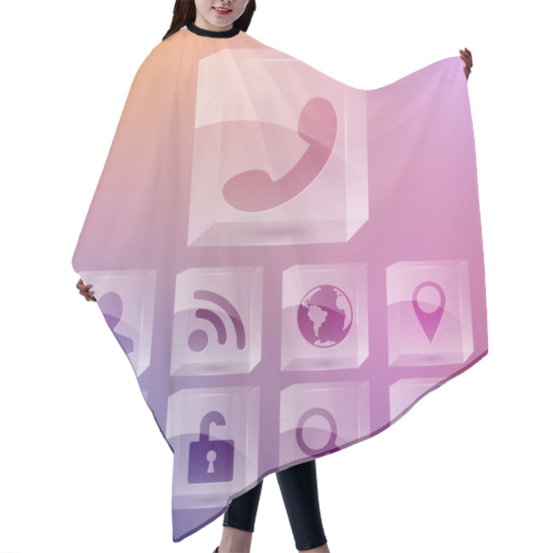 Personality  Phone Icons  Vector Illustration  Hair Cutting Cape