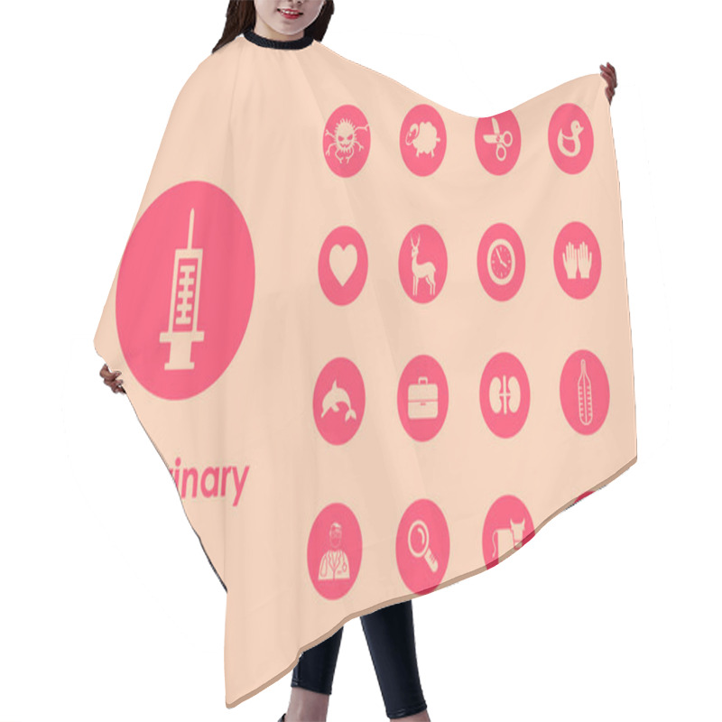 Personality  Set Of Veterinary Simple Icons Hair Cutting Cape